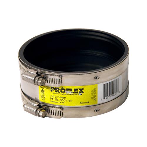 The Fernco Joint Sealer Company Proflex PVC Shielded Coupling to Copper