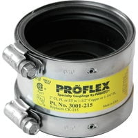 The Fernco Joint Sealer Company Proflex PVC Shielded Coupling to Copper