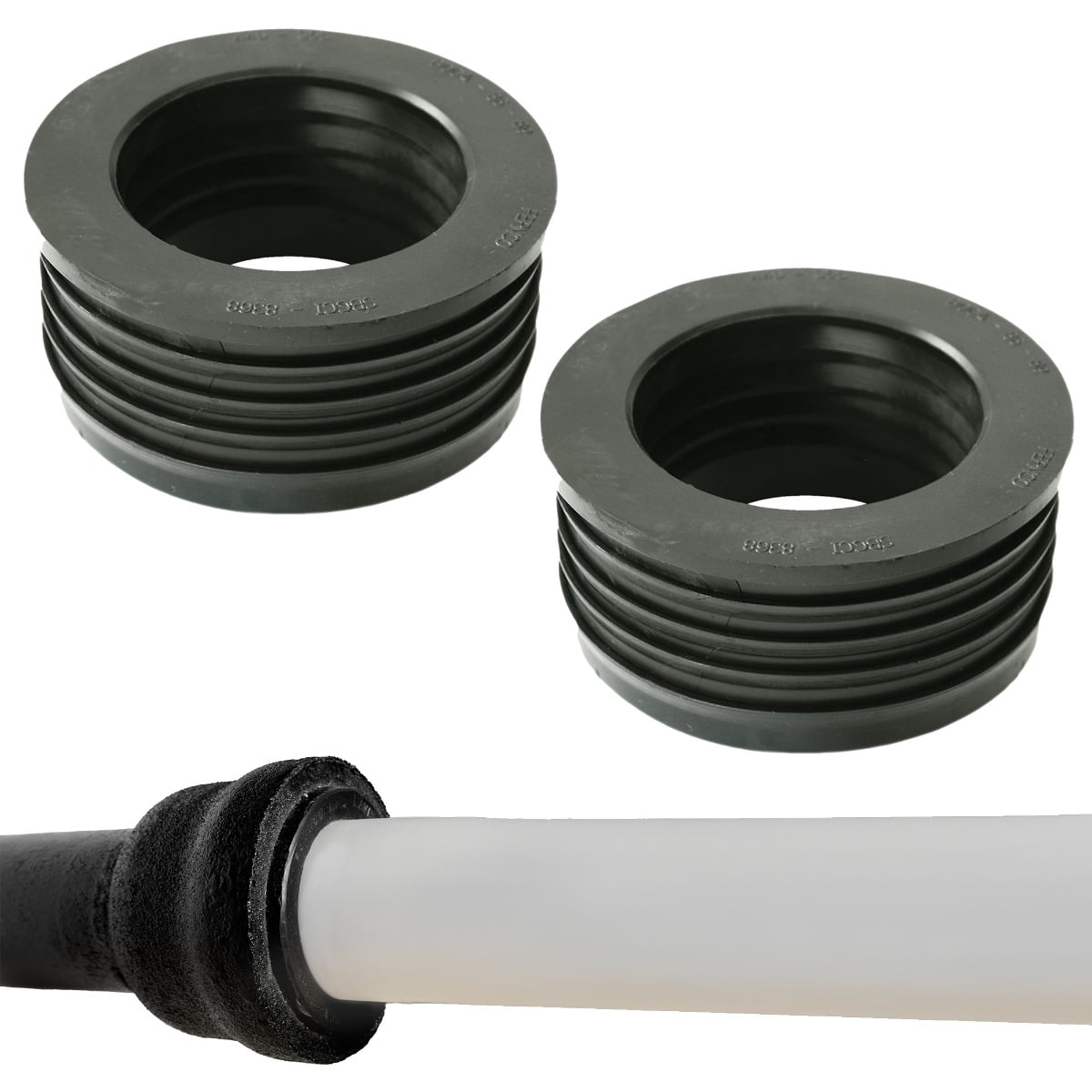 Fernco P44U305 4in. Service Weight Cast Iron Hub to 3in. Sch. 40 PVC