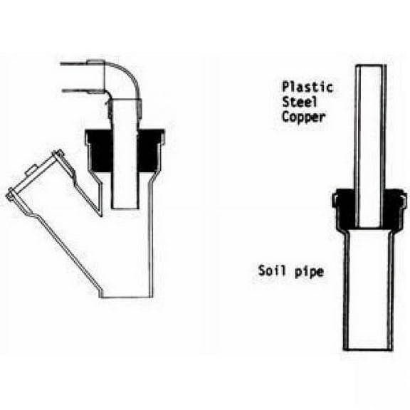 Fernco Sewer and Drain PVC Iron Pipe Hub Adapter - Donut Hub - 4 In. x 4 In.