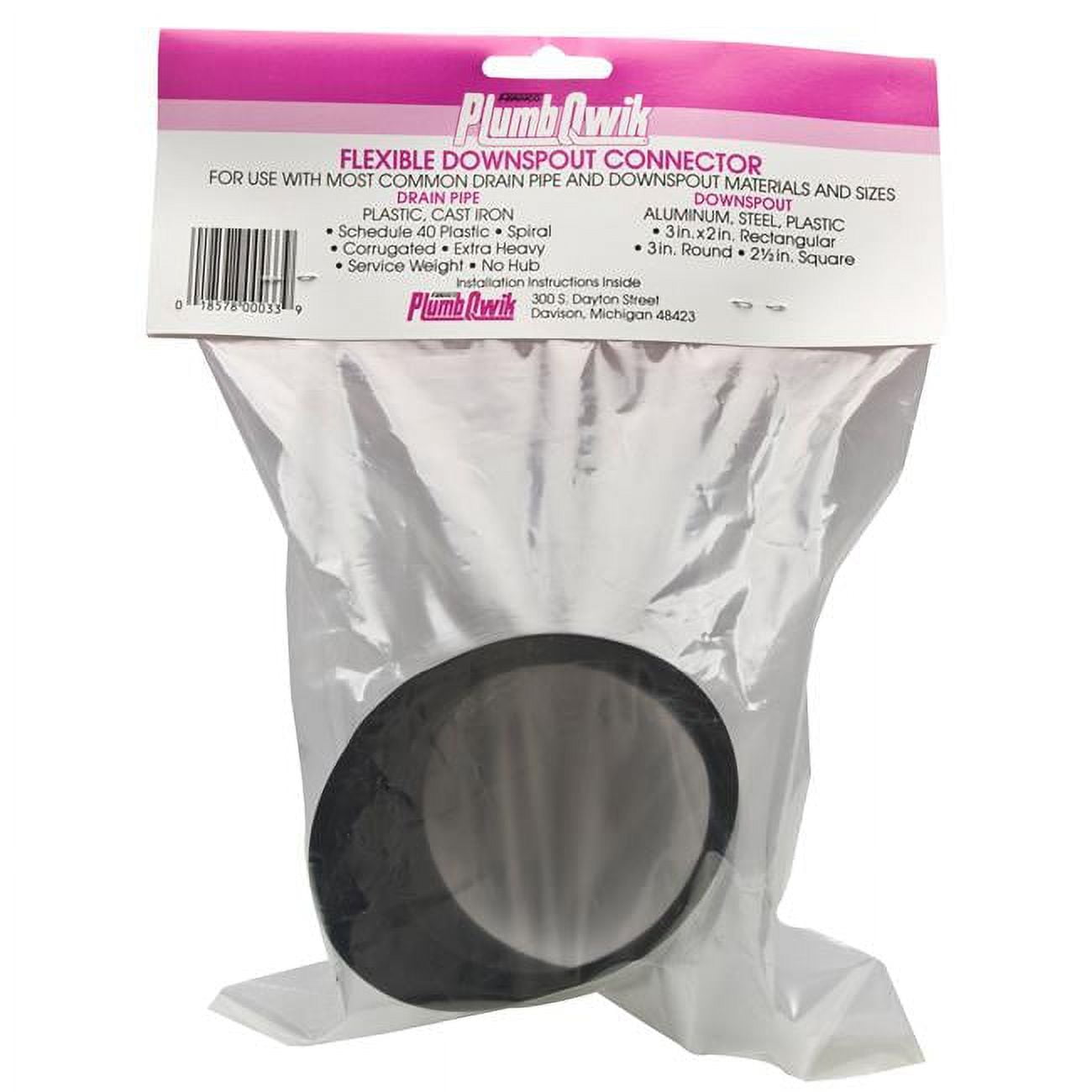 Fernco PlumbQwik Schedule 40 4 in. Hub each X 3 in. D Hub PVC Downspout