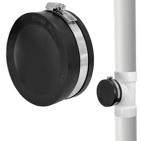 Fernco QC-3.75 3" Qwik Cap Schedule 40 PVC Pipe Socket Cap Slip Hub Elbow, Tee, and Cleanout