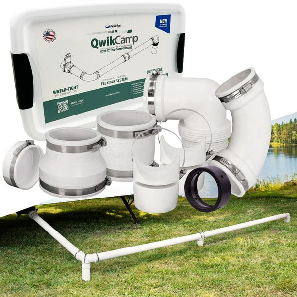 Fernco QwikCamp RV and Camper Sewer Waste Plumbing Connection System