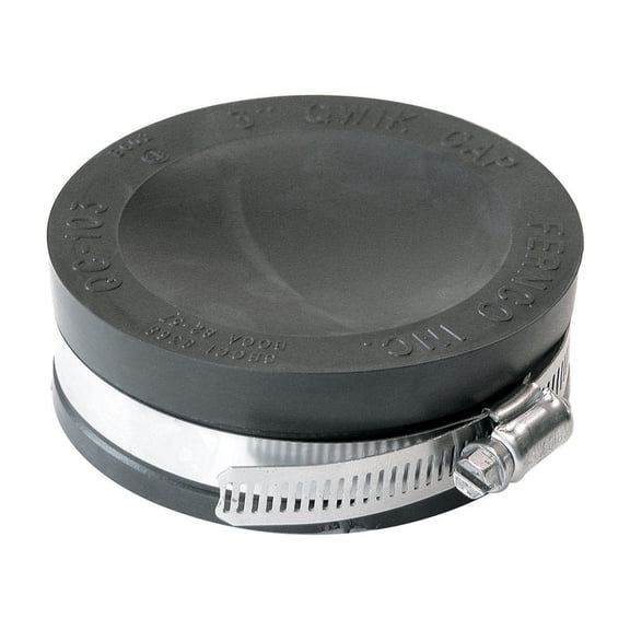 FERNCO QC-103 Pipe Cap, 3 in Connection, Slip, PVC