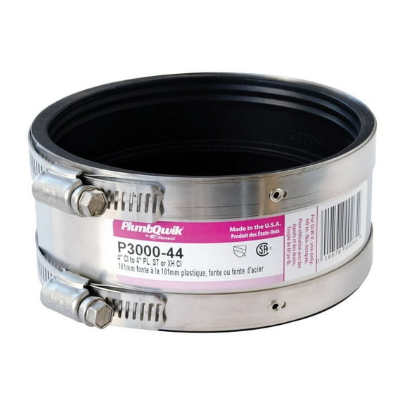 Fernco Schedule 40 4 in. Hub x 4 in. Dia. Hub Neoprene Rubber Shielded Coupling