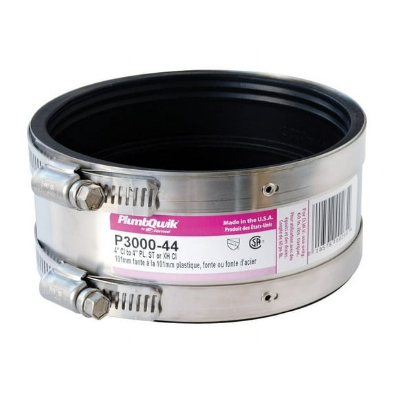 Fernco Schedule 40 4 in. Hub x 4 in. Dia. Hub Neoprene Rubber Shielded Coupling