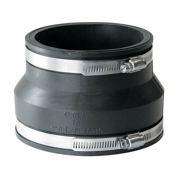Fernco Schedule 40 4 in. Hub x 4 in. Dia. Hub PVC Flexible Coupling