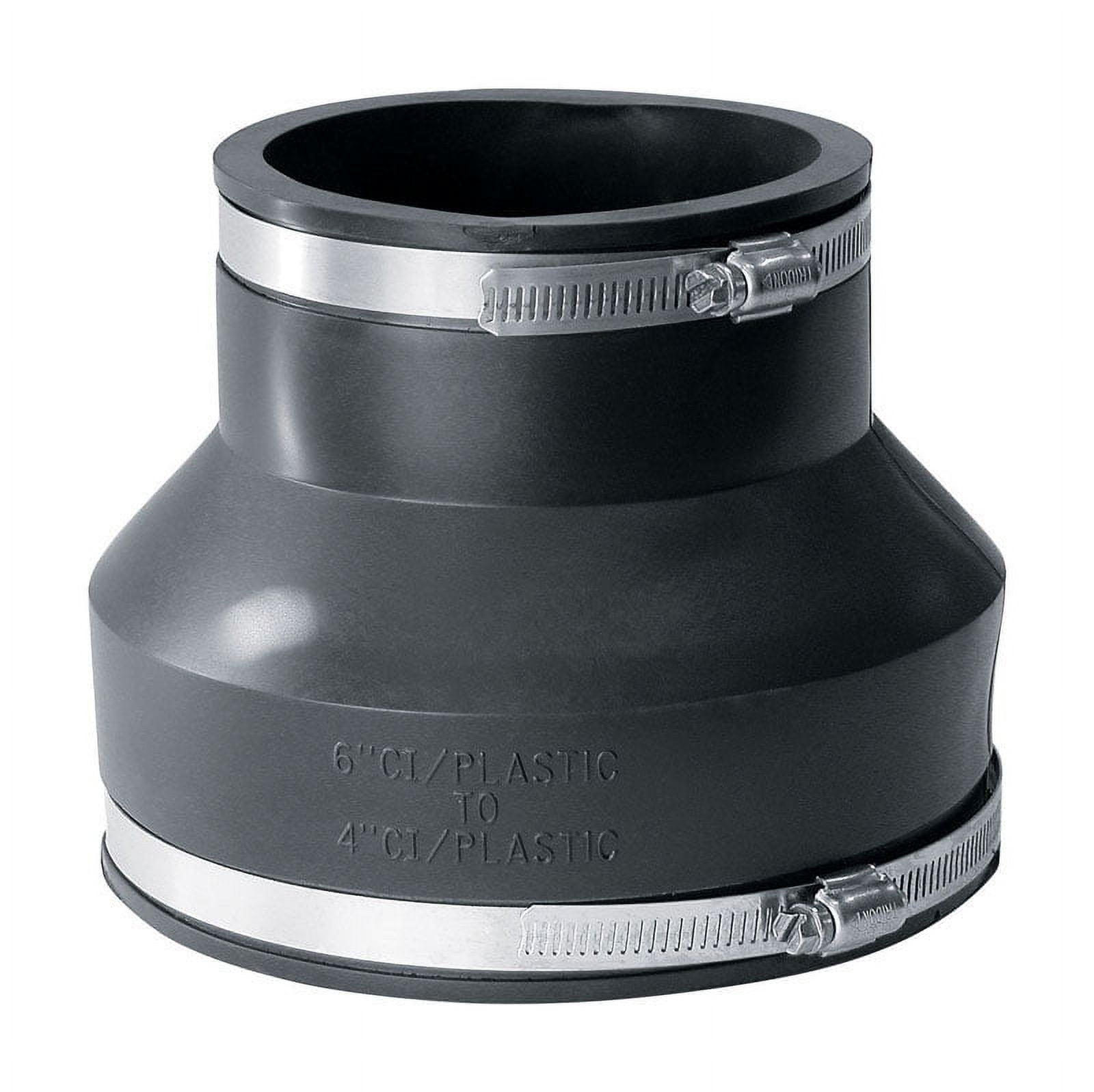 Fernco Schedule 40 6 in. Hub x 4 in. Dia. Hub PVC Flexible Coupling ...