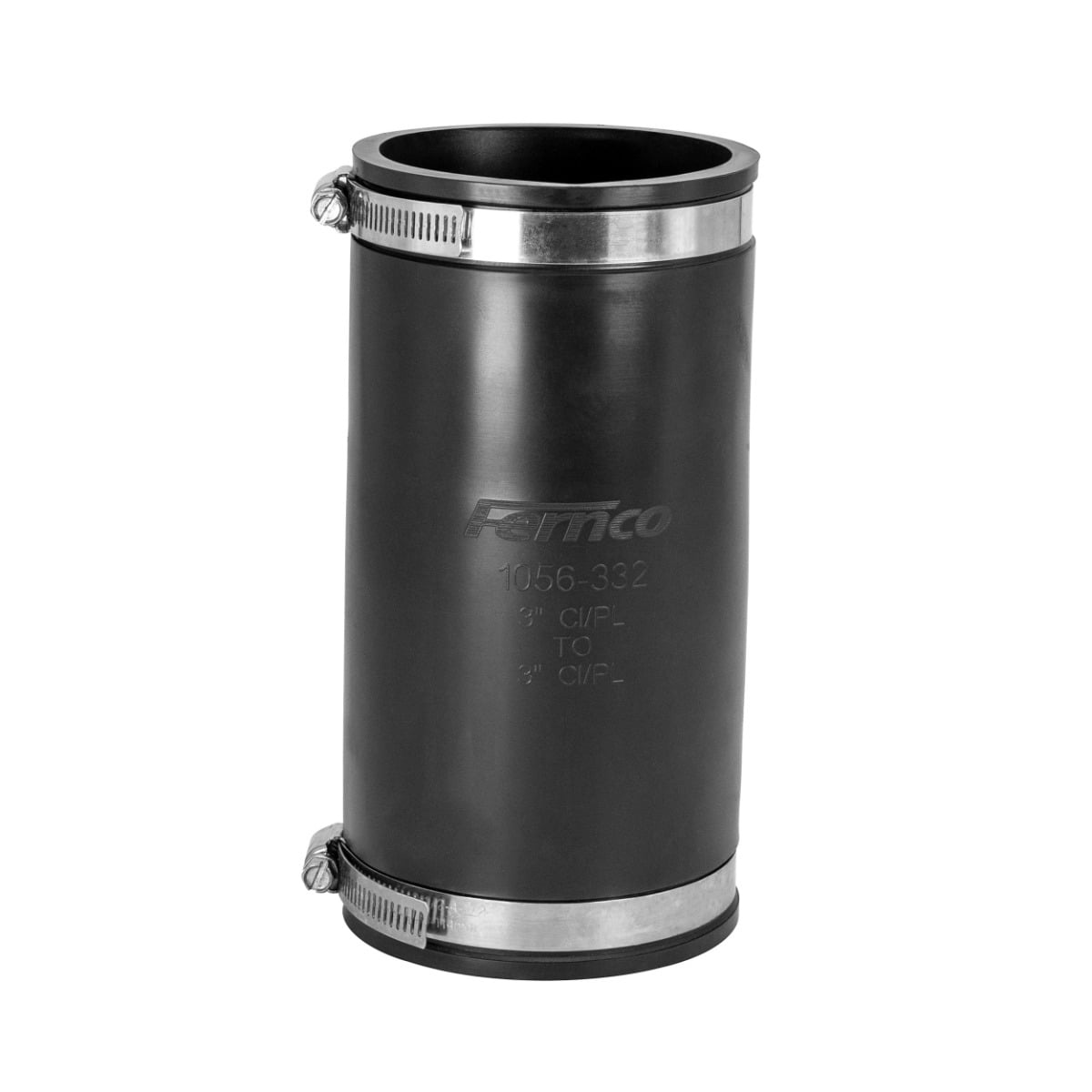 Fernco XL 1056332 Flexible Pipe Coupling 3" CI/Plastic/Steel to 3" CI