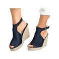 thumbnail image 1 of Ferndule LADIES WOMENS ANKLE STRAP PEEP TOE HIGH WEDGE HEELS PLATFORM SANDALS SHOES, 1 of 3