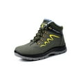 thumbnail image 1 of Ferndule Men Leather Hiking Shoe Construction Comfort Puncture-proof Anti-smash Heavy Duty Safety Boot Green Plush Lined 5, 1 of 2