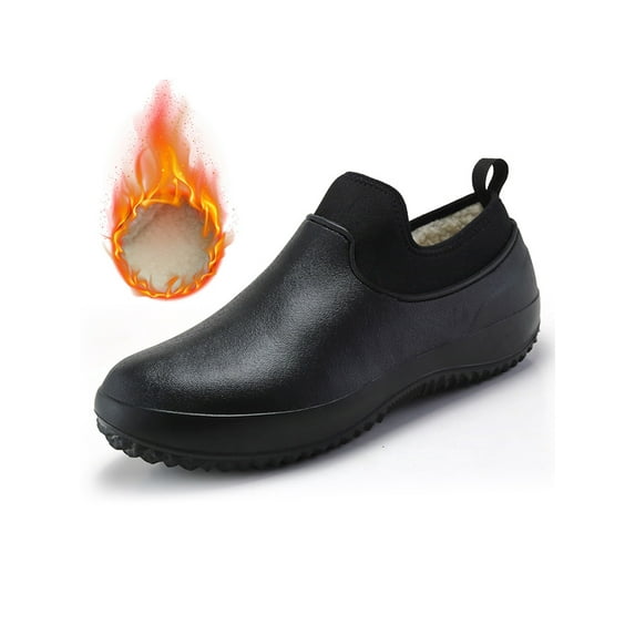 Ferndule Mens Womens Non-slip Chef Shoes Kitchen Safety Shoes Winter Lined Work Boots Size 5-13