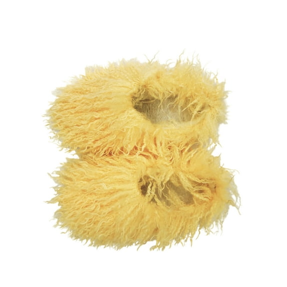 Ferndule Mens Womens Warm Shoes Fluffy Slipper Socks Plush Lined Booties Slippers Comfort Memory Foam House Shoe Unisex Slip On Lightweight Yellow 9.5-10.5