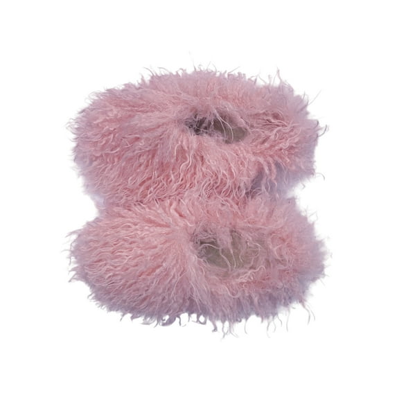Ferndule Mens Womens Warm Shoes Fluffy Slipper Socks Plush Lined Booties Slippers Comfort Memory Foam House Shoe Unisex Slip On Lightweight Pink 5-5.5