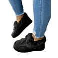 thumbnail image 1 of Ferndule Shoes for Womens Ladies Wide Slip On Winter Warm Plush Moccasins Slippers Indoor and Outdoor Black 6, 1 of 3