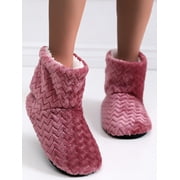 Ferndule Slippers for Women Warm Booties Fuzzy Slippers Faux Ankle Comfortable Shoes Indoor Outdoor US 7-10