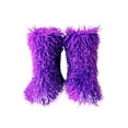 thumbnail image 1 of Ferndule Womens Fashion Mid Calf Boot Indoor Outdoor Breathable Faux Fur Cozy Furry Fuzzy Snow Boots Dark Purple 8.5, 1 of 3