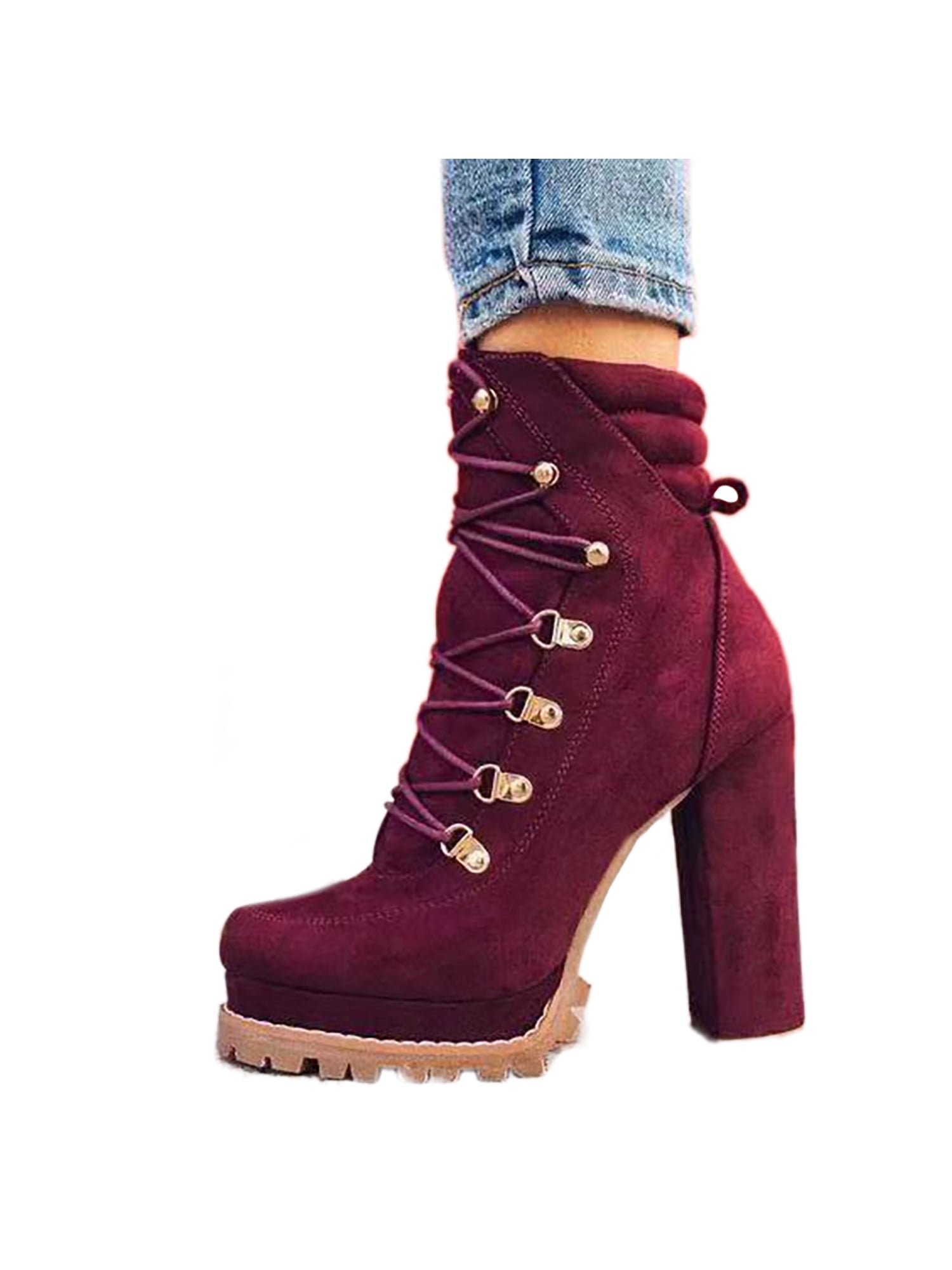 Ferndule Womens Faux Suede Ankle Boots Walking Mid Top Round Toe Block Heels Bootie Comfort Casual Winter Shoes Wine Red 9 0316df8f 556d 4241 9962 e6603e90ca19.3785d1d95bf83fd9e0f676c0ec8a7900