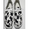 thumbnail image 1 of Ferndule Womens Loafers Flats Low Heel Slip On Canvas Lace Up Footwear Closed Toe Comfortbale Slides Walking Shoes Black Size 9.5 Cow Pattern 6.5, 1 of 7
