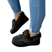 Ferndule Womens Moccasins Slippers Slip On Warm Fuzzy House Shoes Indoor Outdoor
