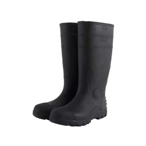 Ferndule Womens Work Boots Heavy Duty Safety Shoes Steel Toe Rain Boot Non Slip Waterproof Garden Shoe Construction Durable PVC Knee High, Steel Toe 9