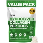 Fernes Bulk Grass-Fed Collagen Peptides Powder, 3 lb Bag, 136 Servings