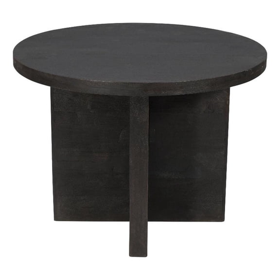 Fernious 48" Round Dining Table in Dark Gray Finish on Mango Solid Wood
