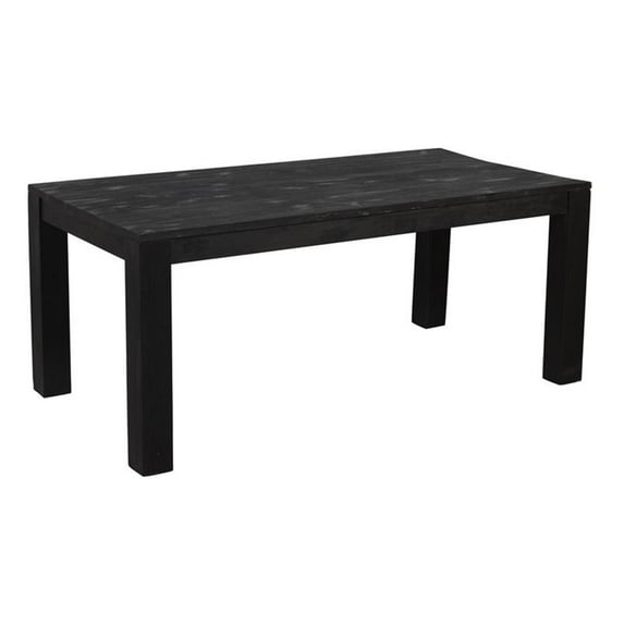 Fernious 72" Rectangular Dining Table in Dark Gray Finish on Mango Solid Wood