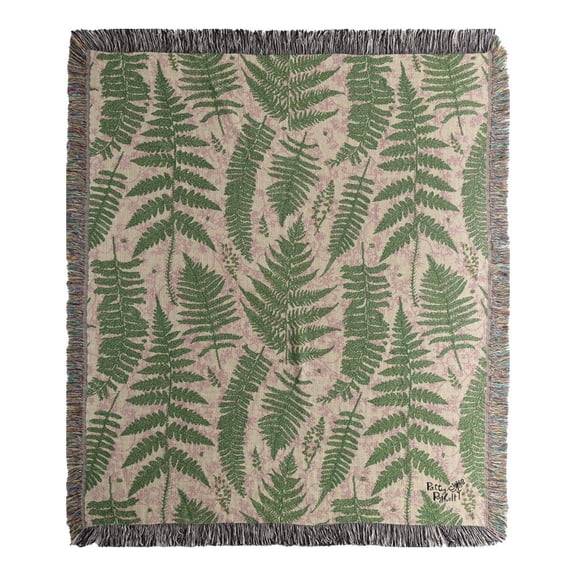Ferns And Mushrooms Tapestry Throw 50" x 60"