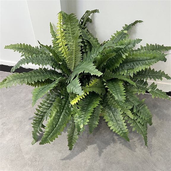 Ferns Artificial Plant Flower Outdoor Fake Boston Fern Bushes UV Resistant Plastic Faux Fern Greenery Stems Leaves for Home Indoor, Artificial Boston Ferns Fake Plants for Outdoors