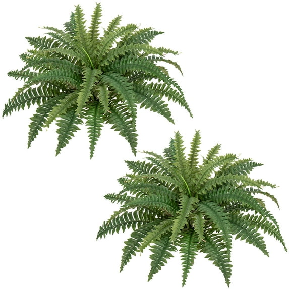 Ferns Artificial Plants Large Fake Ferns 25.5" Dia.Boston Fern Fake Plants Potted Hanging Shrubs for Home Garden Porch Farmhouse Decor Set of 2