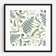 thumbnail image 1 of Ferns - Painting Pattern Botanical Watercolor Floral Nature Woodland Illustration Black Framed Wall Art Print 12 x 12 inches, 1 of 1