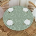 thumbnail image 1 of Ferns Sage Green Round Fitted Table Cloth Cover, Round Fitted Tablecloth with Elastic, Table Cloth RoundCover, Elastic Tablecloth for RoundTables, Fits 45" - 50" Tables, Medium, 1 of 4