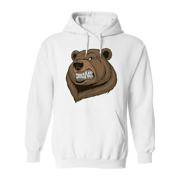 Ferocious Bear Head Hoodie Men -Image by Shutterstock, Male x-Large