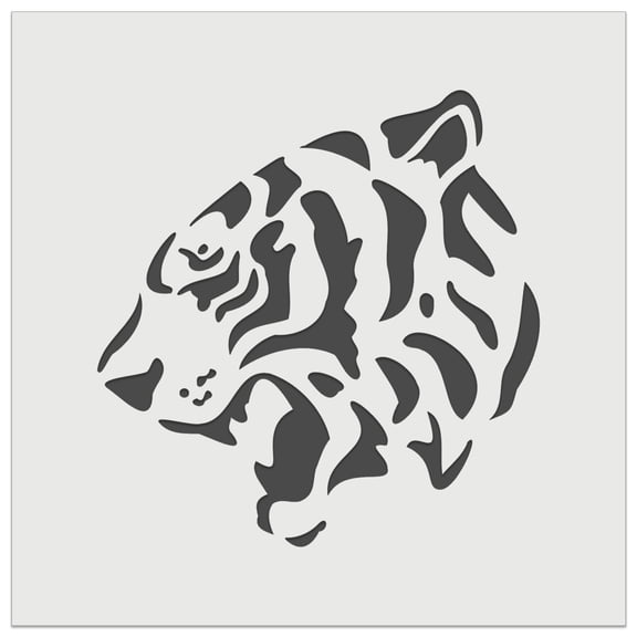 Ferocious Bengal Tiger Head Side View DIY Cookie Wall Craft Stencil - 5.5 Inch