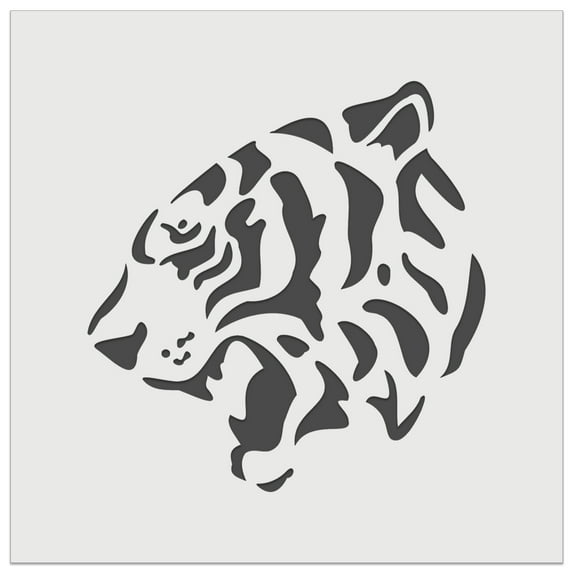 Ferocious Bengal Tiger Head Side View DIY Cookie Wall Craft Stencil - 5.5 Inch