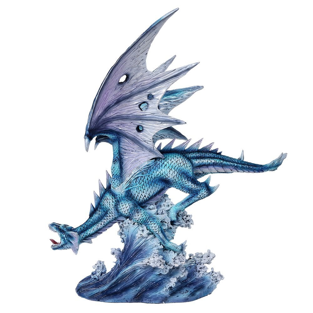 Ferocious Elemental Protector Guardian Dragon Collectible Figurine Series 16 Inch Tall (Water)