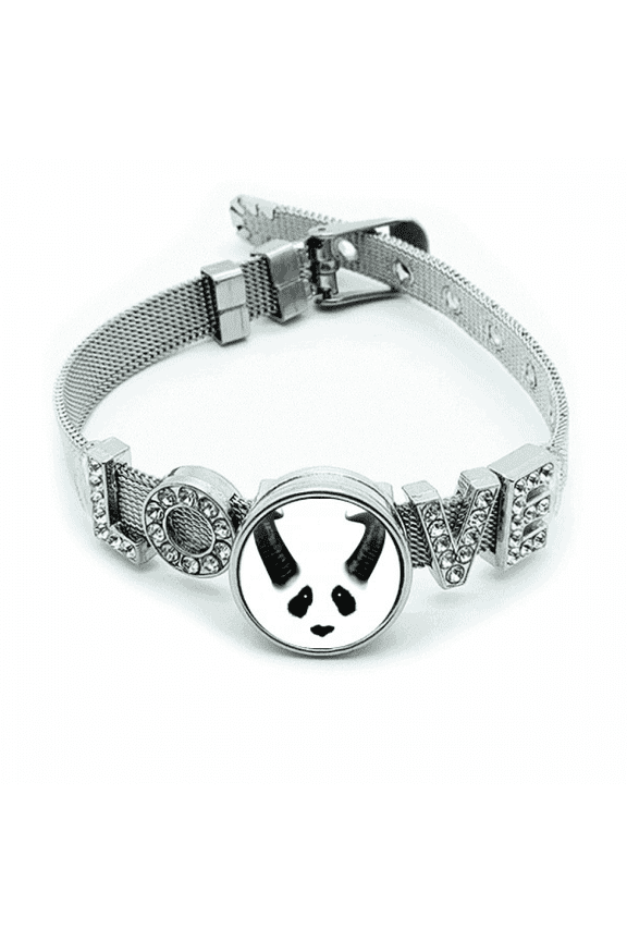 Ferocious Part Panda Horn Bracelet Wristband Crystal Love Adjustable Bangle