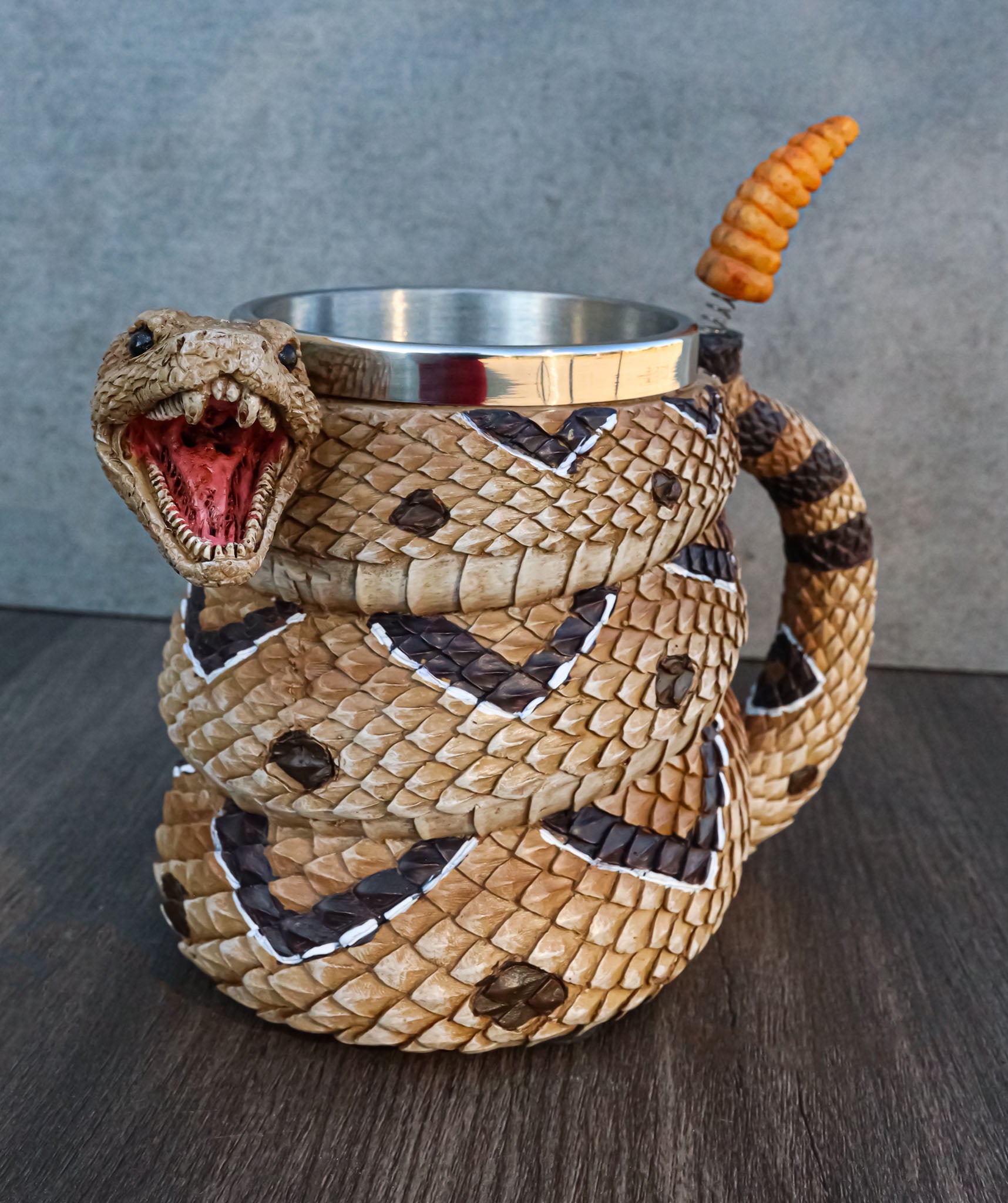 Ferocious Rattlesnake Serpent Snake With Venomous Fangs Drinkware