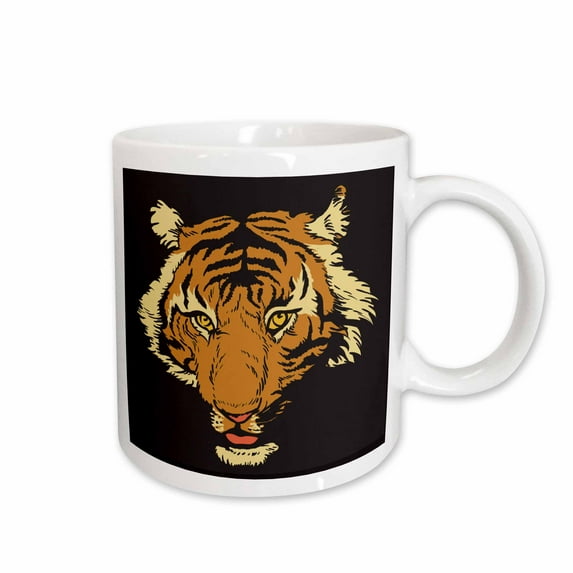 3drose, Ferocious Realistic Tiger Face Vector Illustration Animal Design, 11oz Mug