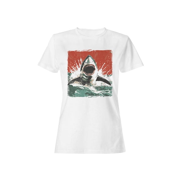 Ferocious Shark Attack Art Women's T-shirt