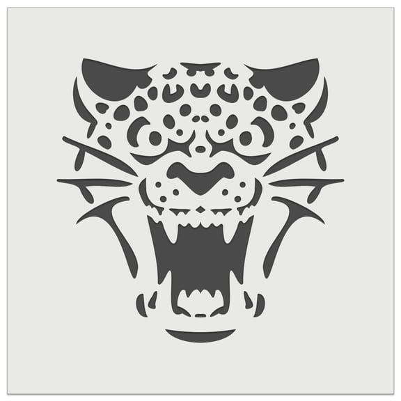 Ferocious Snarling Leopard Jaguar Jungle Cat DIY Cookie Wall Craft Stencil - 4.5 Inch