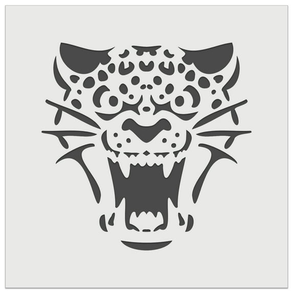 Ferocious Snarling Leopard Jaguar Jungle Cat DIY Cookie Wall Craft Stencil - 4.5 Inch