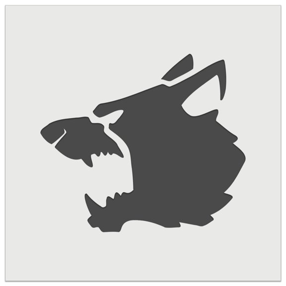 Ferocious Snarling Wolf Head Side DIY Cookie Wall Craft Stencil - 3.5 Inch