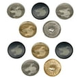 thumbnail image 1 of Ferocious Snarling Wolf Head Side Set of 10 Metal 0.6" (15mm) Sewing Shank Round Buttons - Gold Color, 1 of 5