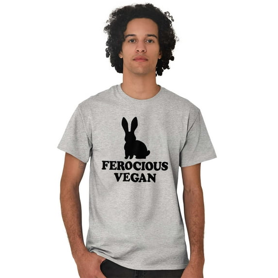 Ferocious Vegan Herbivore Bunny Men's Graphic T Shirt Tees Brisco Brands S