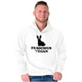 thumbnail image 1 of Ferocious Vegan Herbivore Bunny Unisex Plus Fleece Graphic Hoodie Brisco Brands 3X, 1 of 5