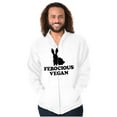 thumbnail image 1 of Ferocious Vegan Herbivore Bunny Unisex Fleece Graphic Zip Up Hoodie Brisco Brands 2X, 1 of 5