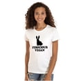 thumbnail image 1 of Ferocious Vegan Herbivore Bunny Womens Slim Fit Graphic Tee Brisco Brands S, 1 of 5