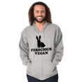 thumbnail image 1 of Ferocious Vegan Herbivore Bunny Zip Up Hoodie Men's Women's Brisco Brands X, 1 of 6